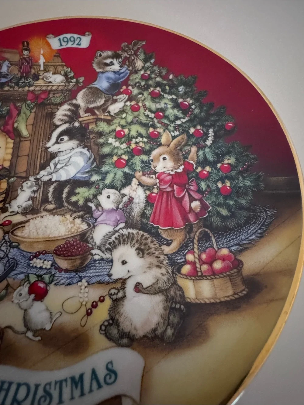 Vintage 1992 Avon Christmas Friends Woodland Animals 22K Gold Plate 8 Inch